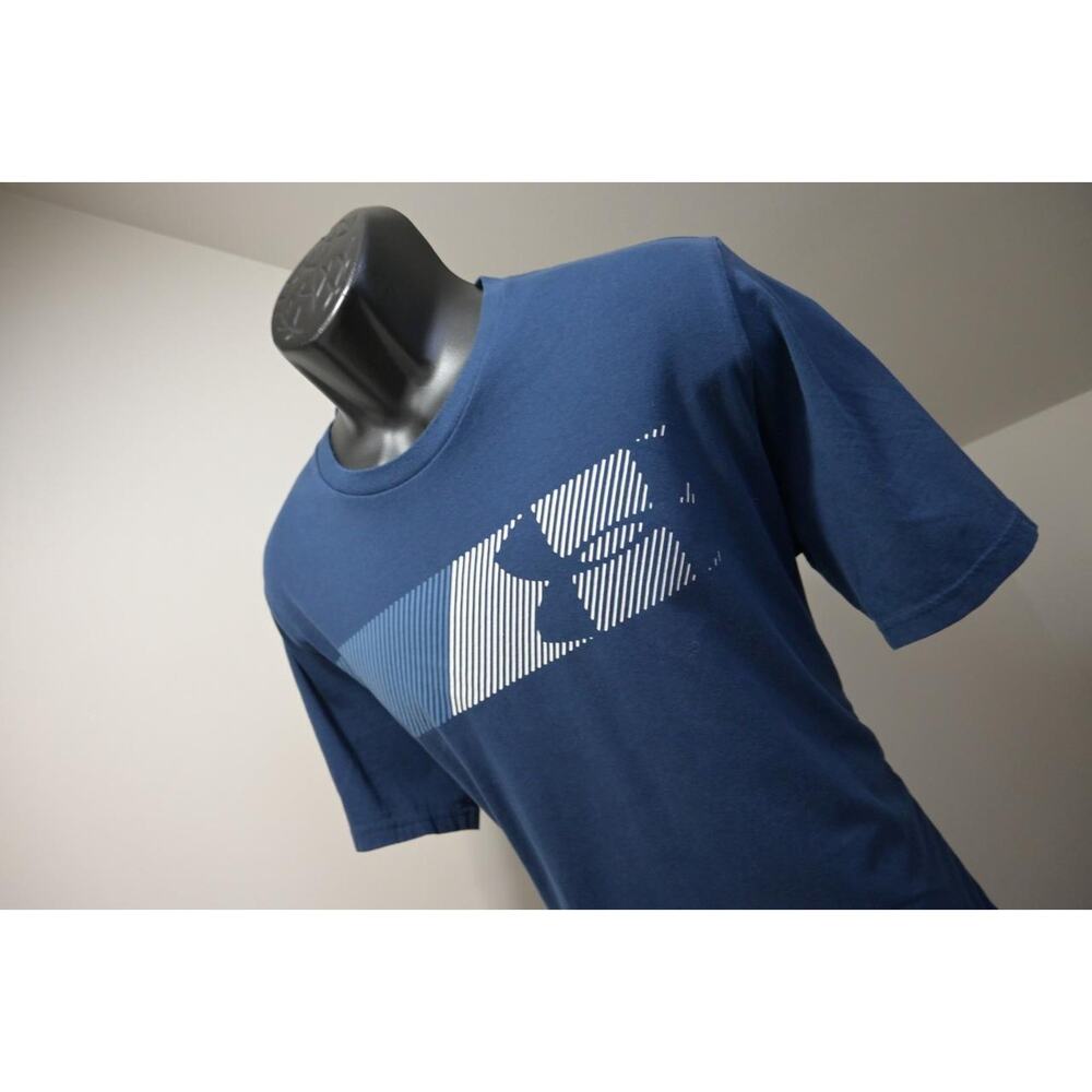 Under Armour Gym Shirt HeatGear Loose Short Sleeve Blue Mens Size XL